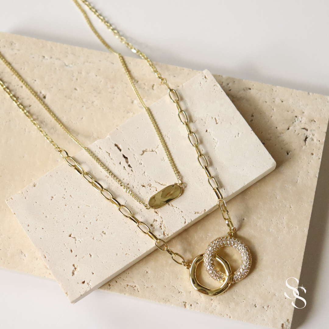 Golden Infinity Circles Necklace