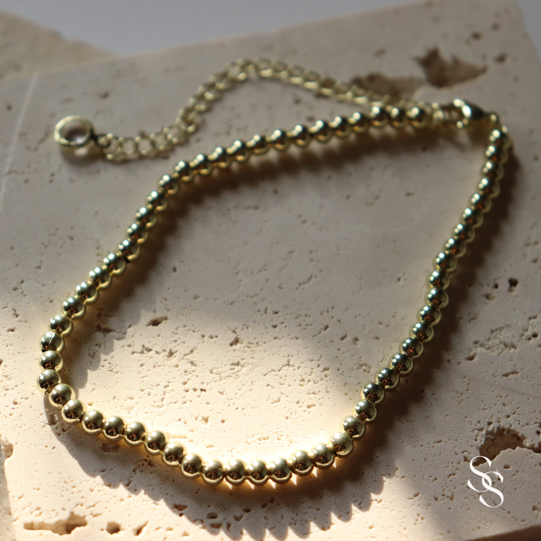 Chic Gold Bead Anklet
