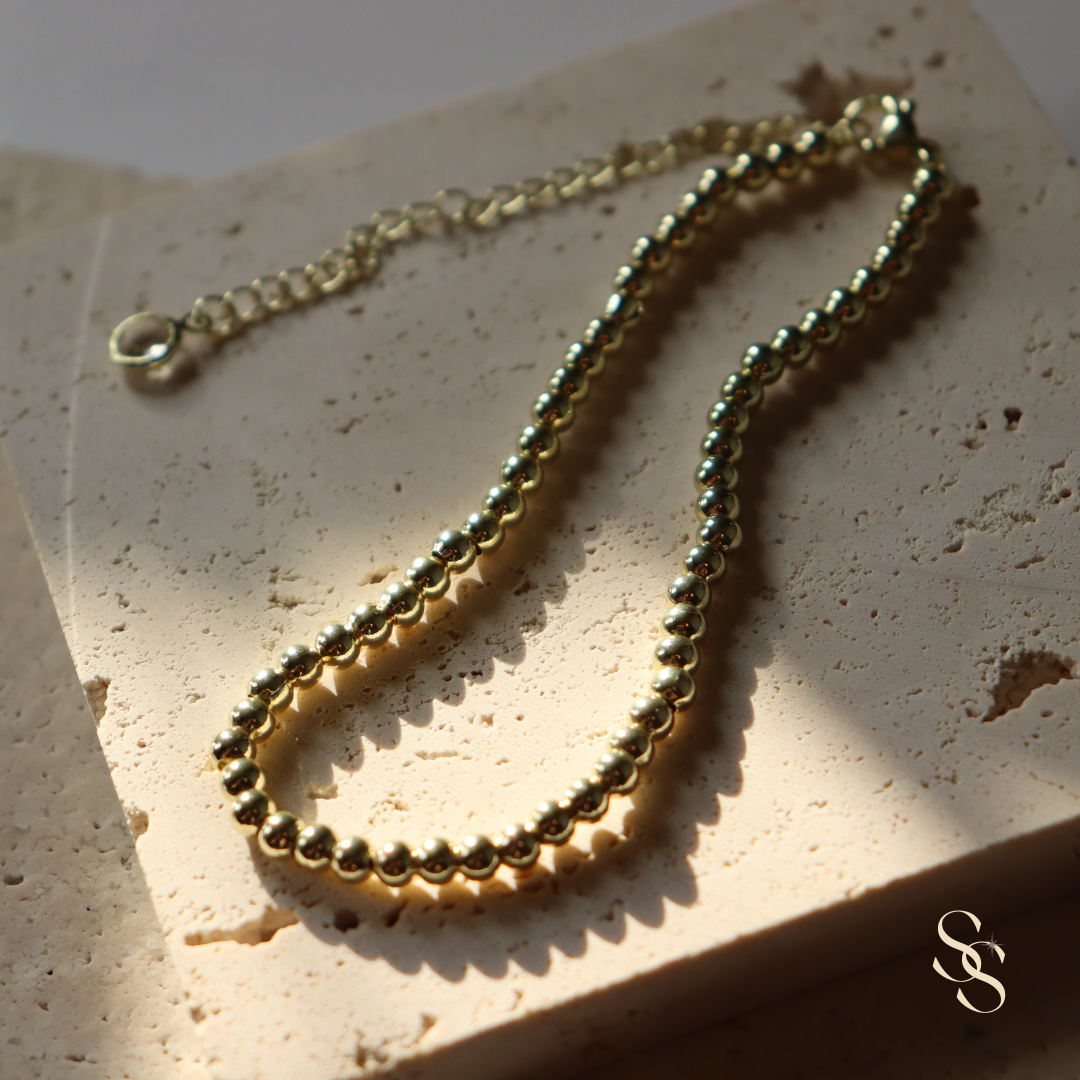 Chic Gold Bead Anklet