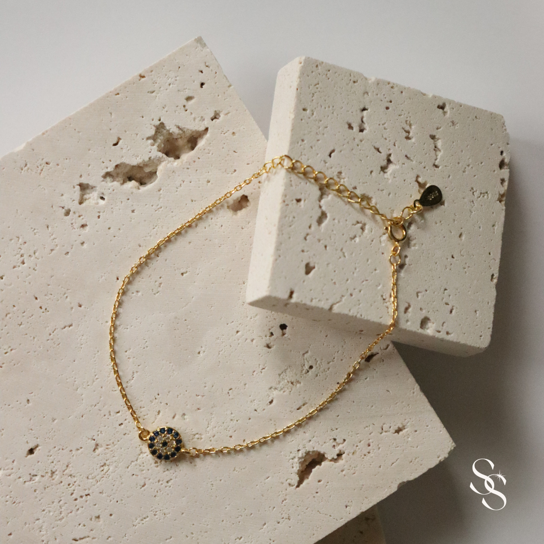 Evil Eye Charm Gold Bracelet