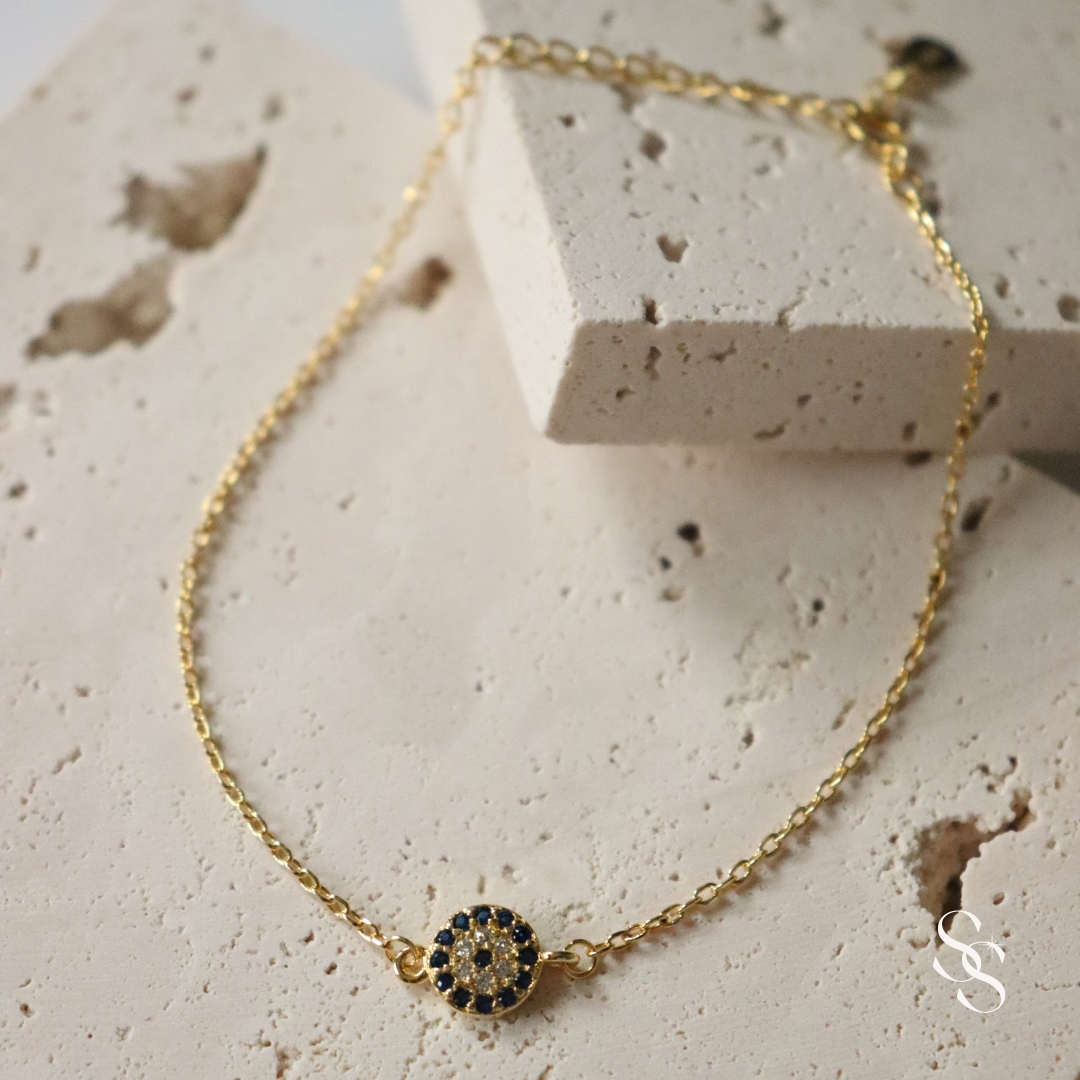 Evil Eye Charm Gold Bracelet