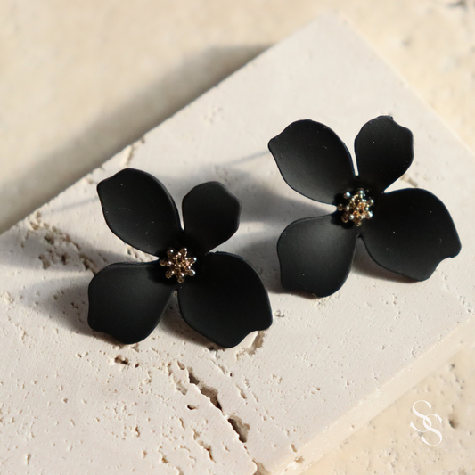 Petal Noir Earrings