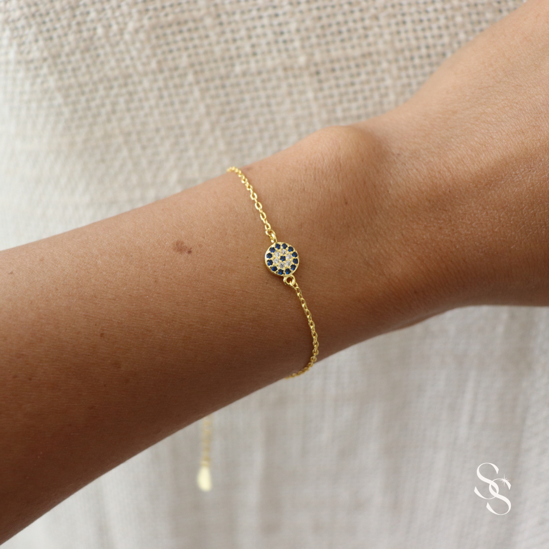 Evil Eye Charm Gold Bracelet