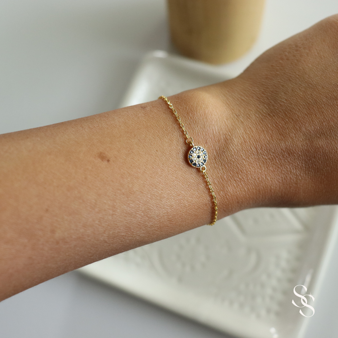 Evil Eye Charm Gold Bracelet
