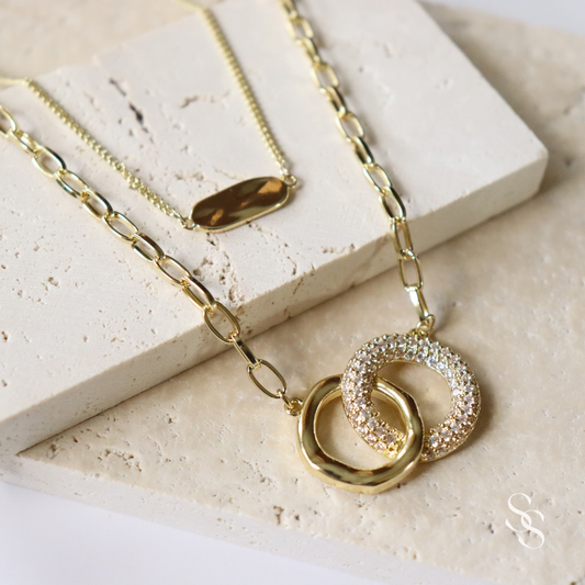 Golden Infinity Circles Necklace