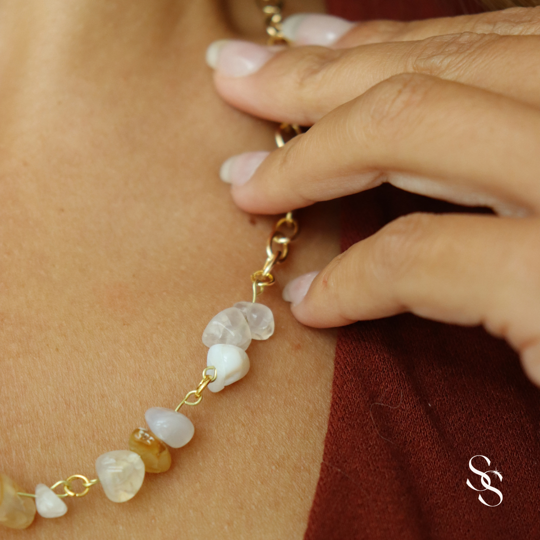 Whispering White Agate Necklace