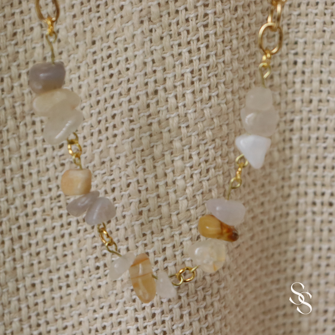 Whispering White Agate Necklace